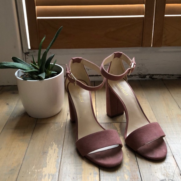 Nine West faux suede pink block heels - Picture 1 of 4